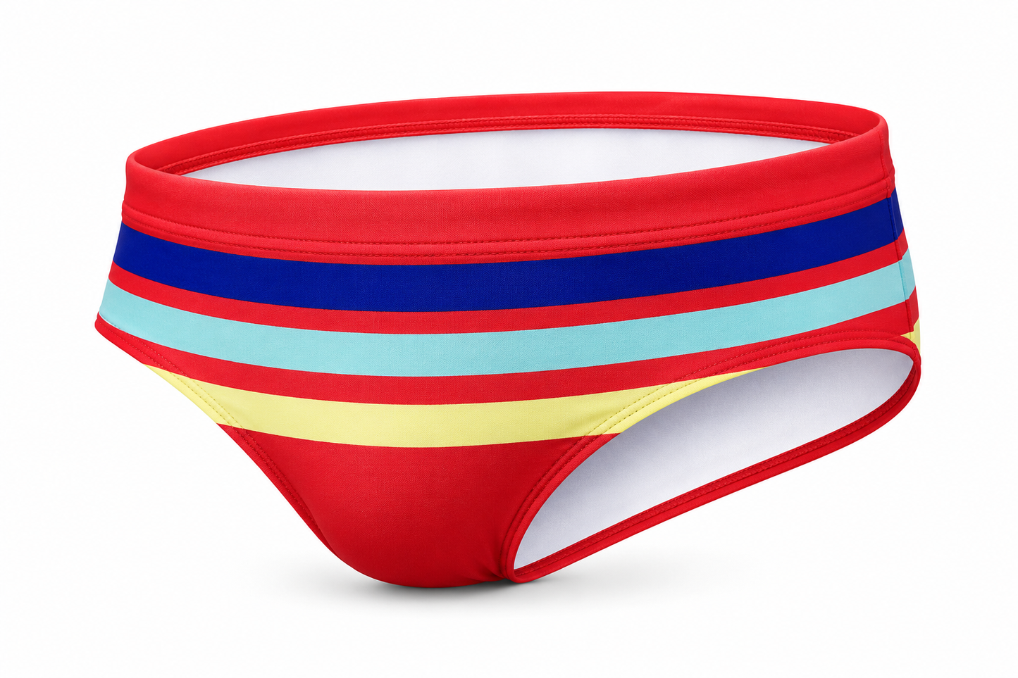 Attitude Brief – Red, Blue & Black | M–2XL | Polyamide & Lycra