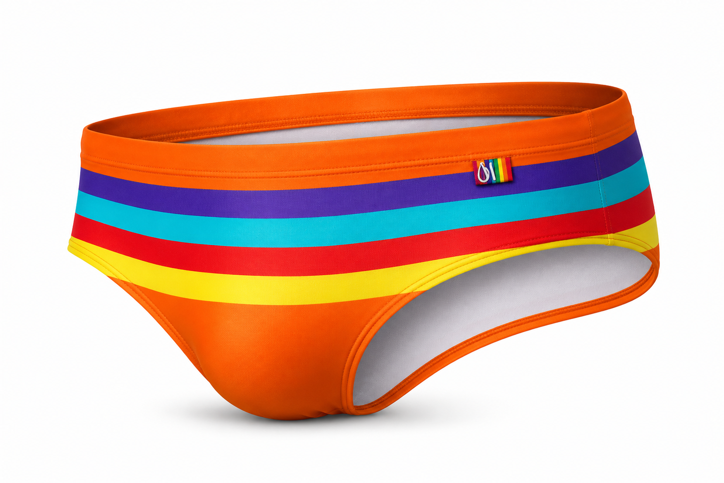 Swimbrief Rainbow – Black, Red, Blue & Orange | With or Without Pad | M–XXL