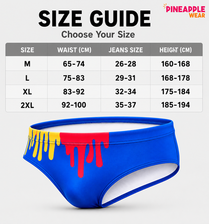 Splash Swimbrief – Black & Blue | M–2XL | Polyamide & Lycra