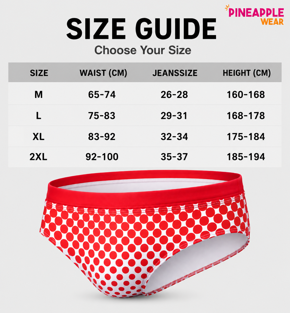Dots & Stripes Brief – 2 Colours | M–2XL | Polyamide & Lycra