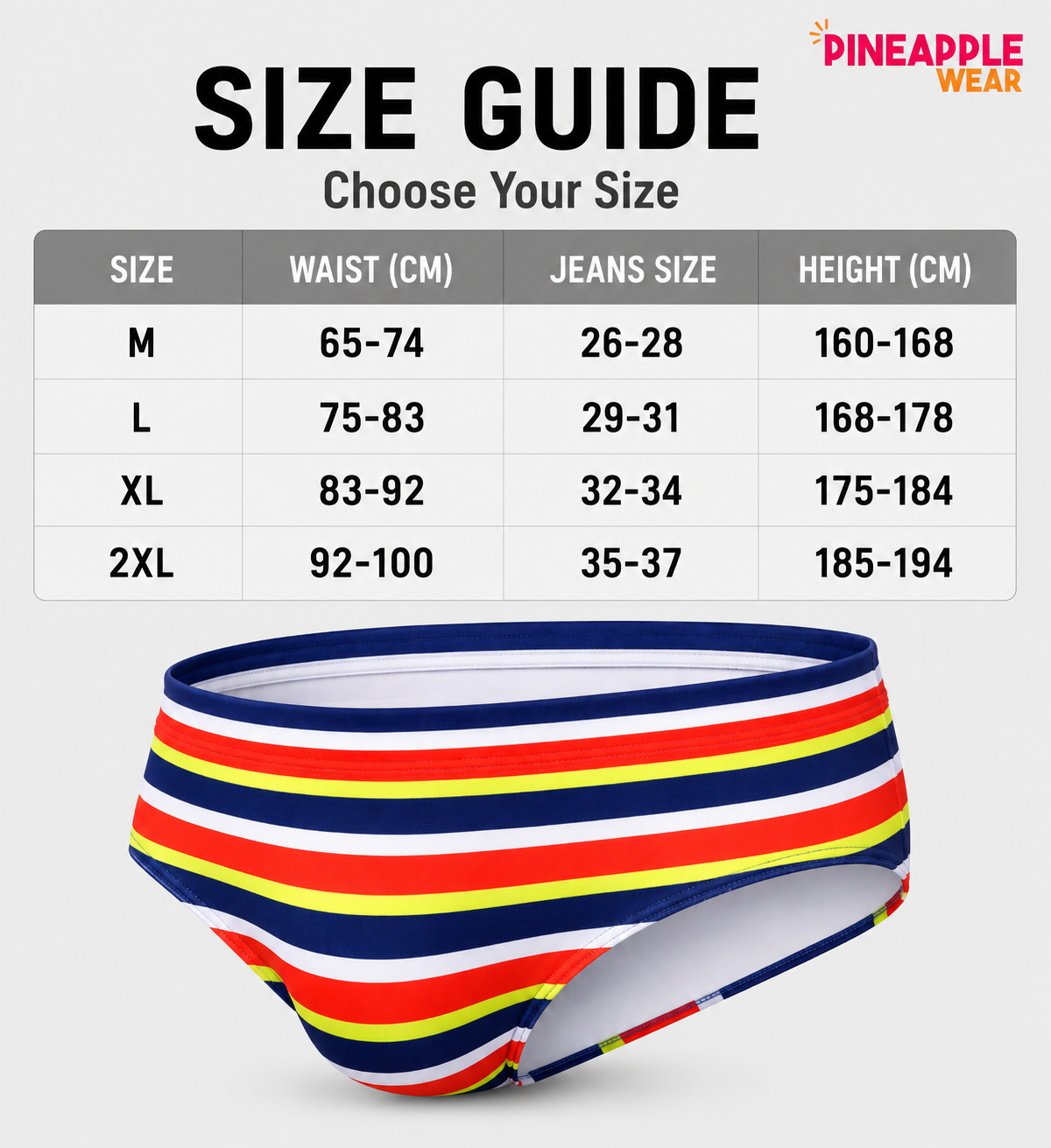 Ultra Low-Waist Swimbrief – Sunset, Lagoon & Shore | M–2XL | Polyester & Lycra