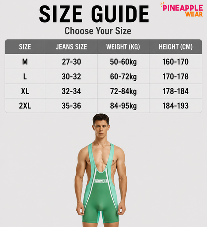 Multi-Colour Wrestling Suit – Blue/Sky Blue & Green/Light Green | M–2XL | Polyester & Lycra