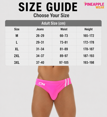 Low-Rise Swim Briefs – 5 Colours | M–3XL | Nylon & Spandex