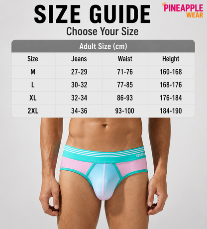 Gradient Low-Rise Briefs – 4 Colours | M–2XL | Polyester & Elastane