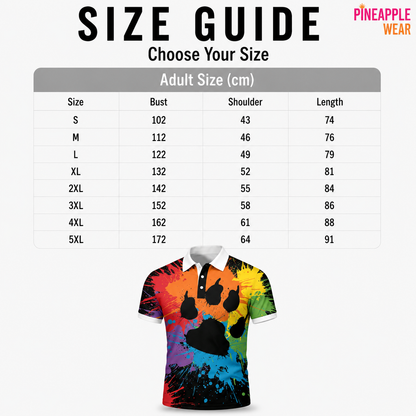 Pride Rainbow Bear Claw Polo Shirt – 3 Styles | S–5XL | Polyester