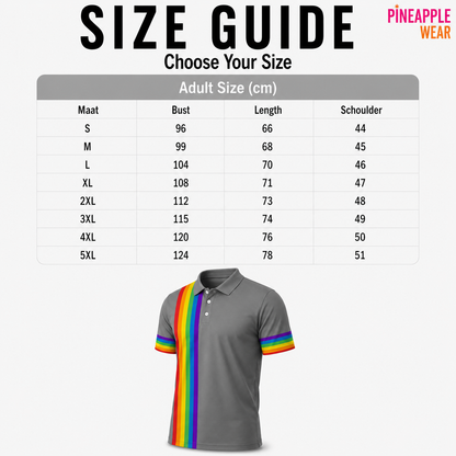Rainbow Graphic Polo Shirt – 5 Colours | S–5XL | Polyester
