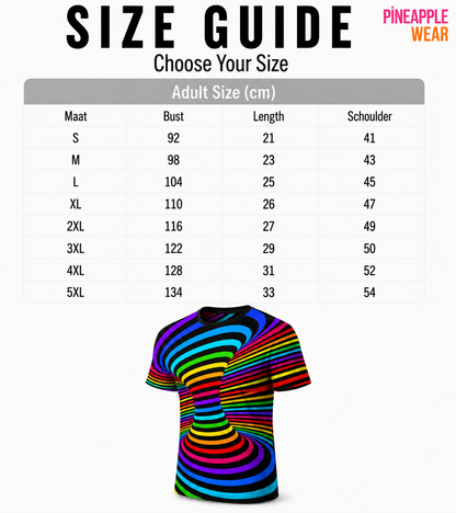 Rainbow 3D Print T-Shirt – 3 Prints | S–5XL | Polyester