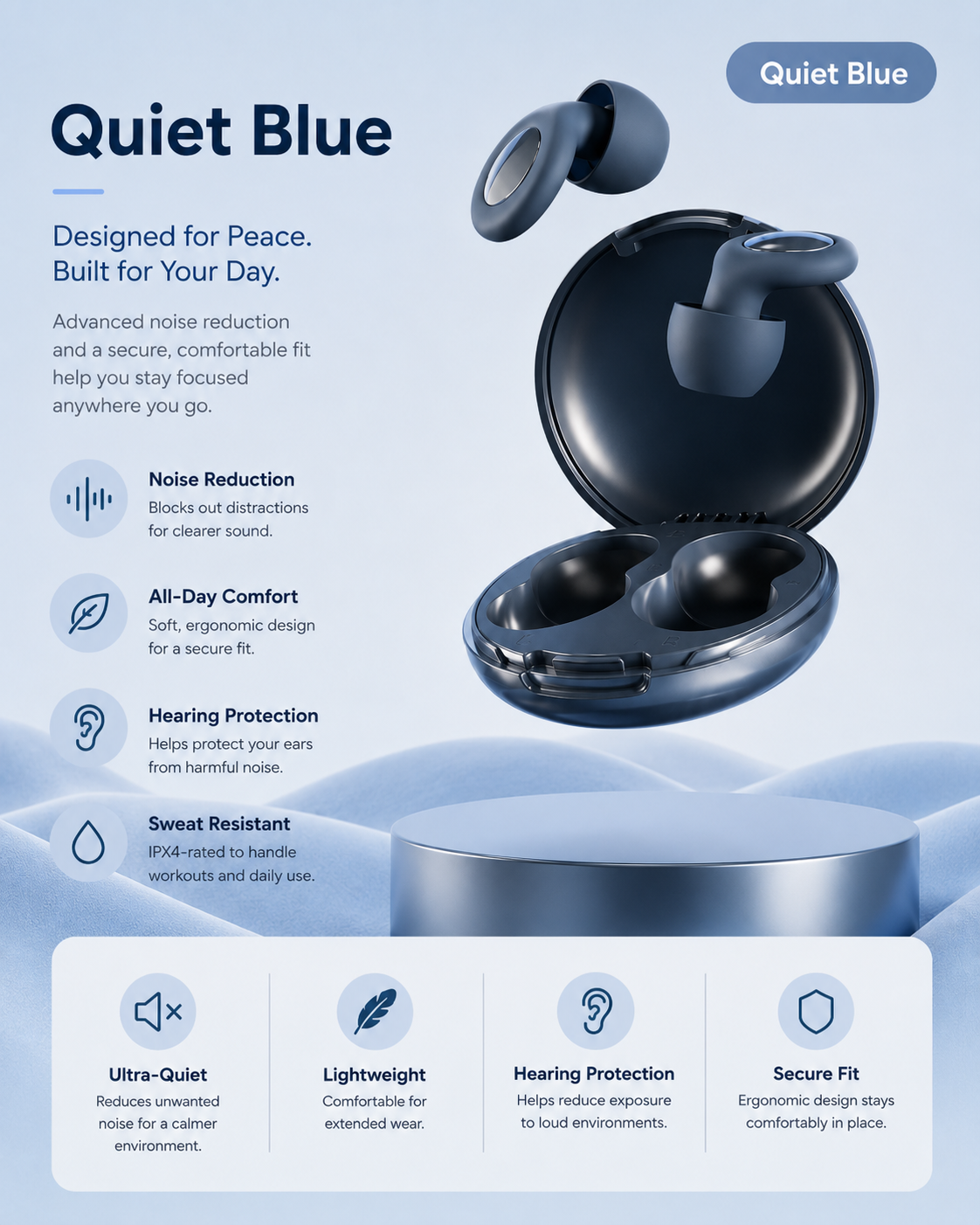 Silicone Ear Plugs – 4 Colours | 25dB Noise Reduction