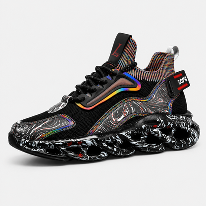 Classic Low-Top Sneakers | Black Rainbow | EU 39–48