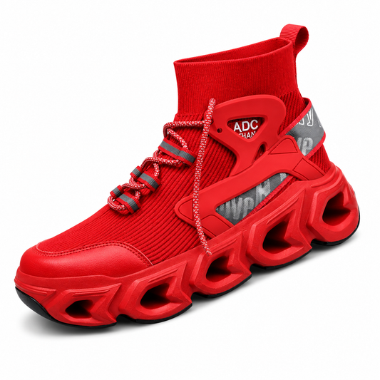Geometric Fabric Sneaker | Lightweight EVA | Red | EU 39–46