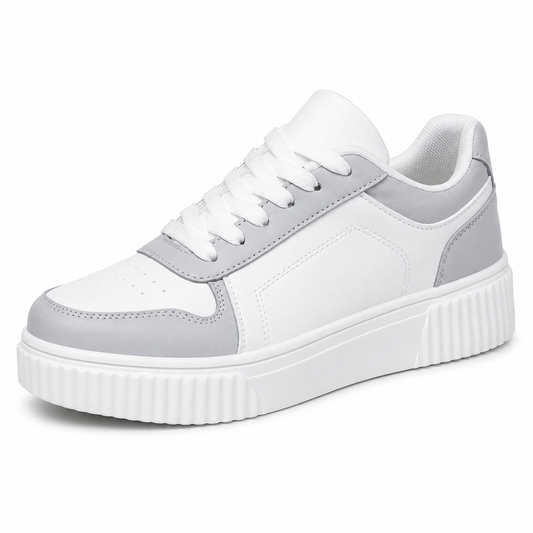 Vulcanised Sole Unisex Sneakers | White & Grey | EU 36–45