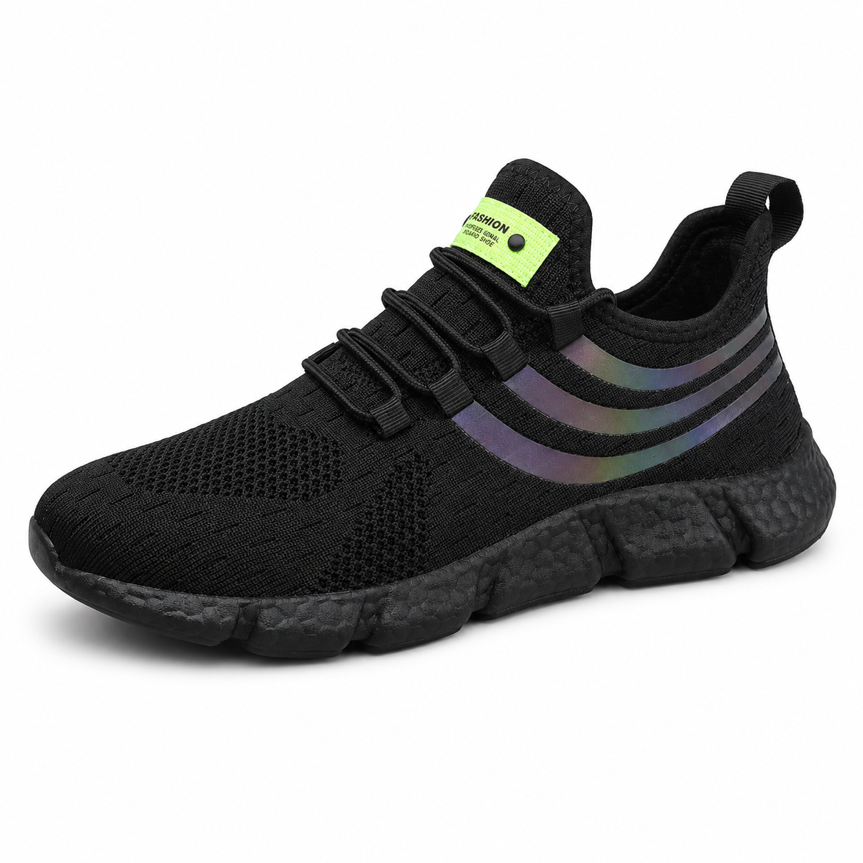 Striped Air Mesh Sneakers | Black | EU 36–46
