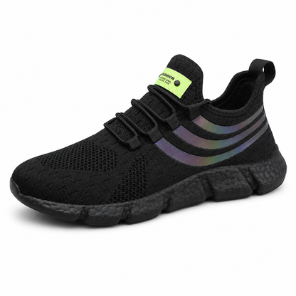 Striped Air Mesh Sneakers | Black | EU 36–46