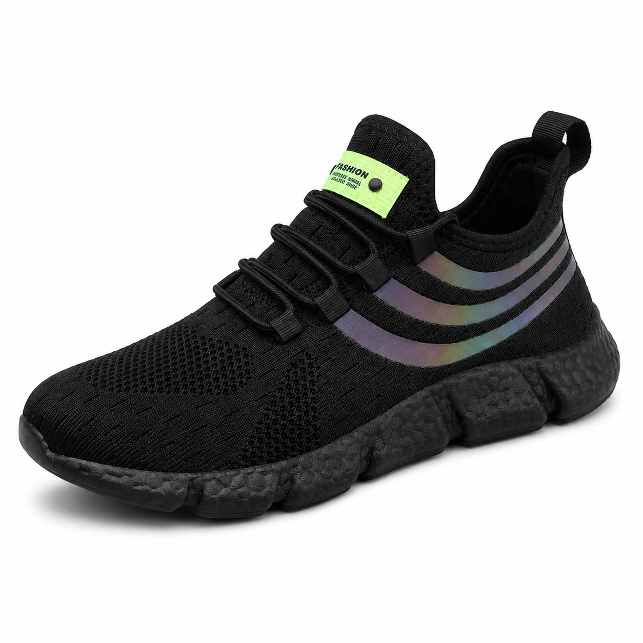 Striped Air Mesh Sneakers | Black | EU 36–46