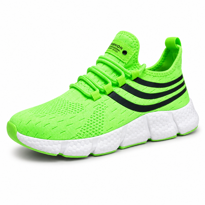 Striped Air Mesh Sneakers | Fluor Green | EU 36–46