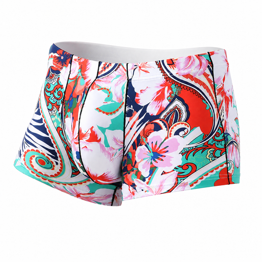 Flower Print Ice Silk Boxer Short – S–2XL | Silk & Synthetic