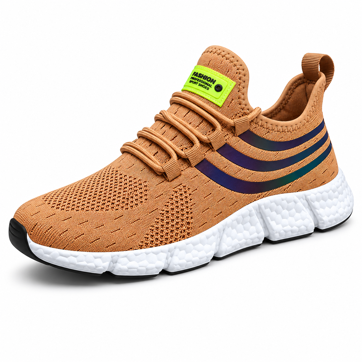 Striped Air Mesh Sneakers | Khaki | EU 36–46