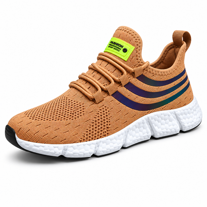 Striped Air Mesh Sneakers | Khaki | EU 36–46