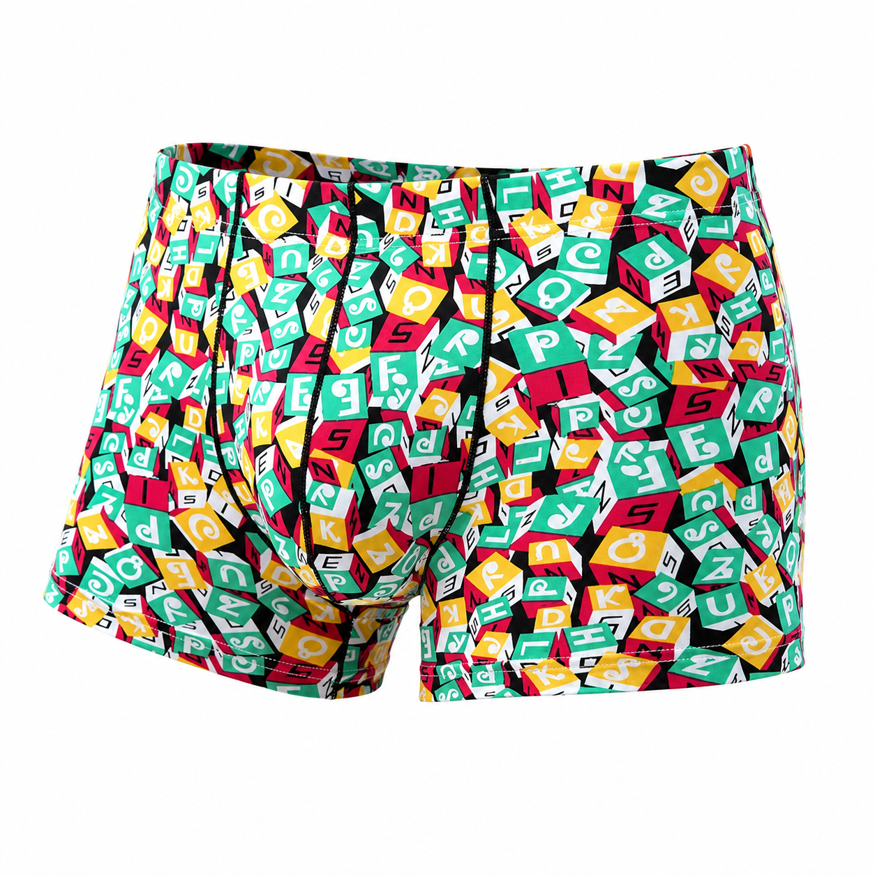 Cube Print Ice Silk Boxer Short – S–2XL | Silk & Synthetic