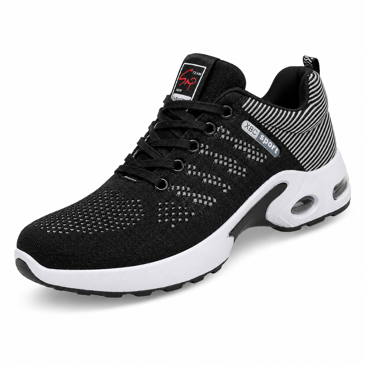 Breathable Lace-Up Sneakers | Black | EU 39–45
