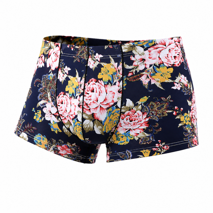 Flower Print Ice Silk Boxer Short – S–2XL | Silk & Synthetic