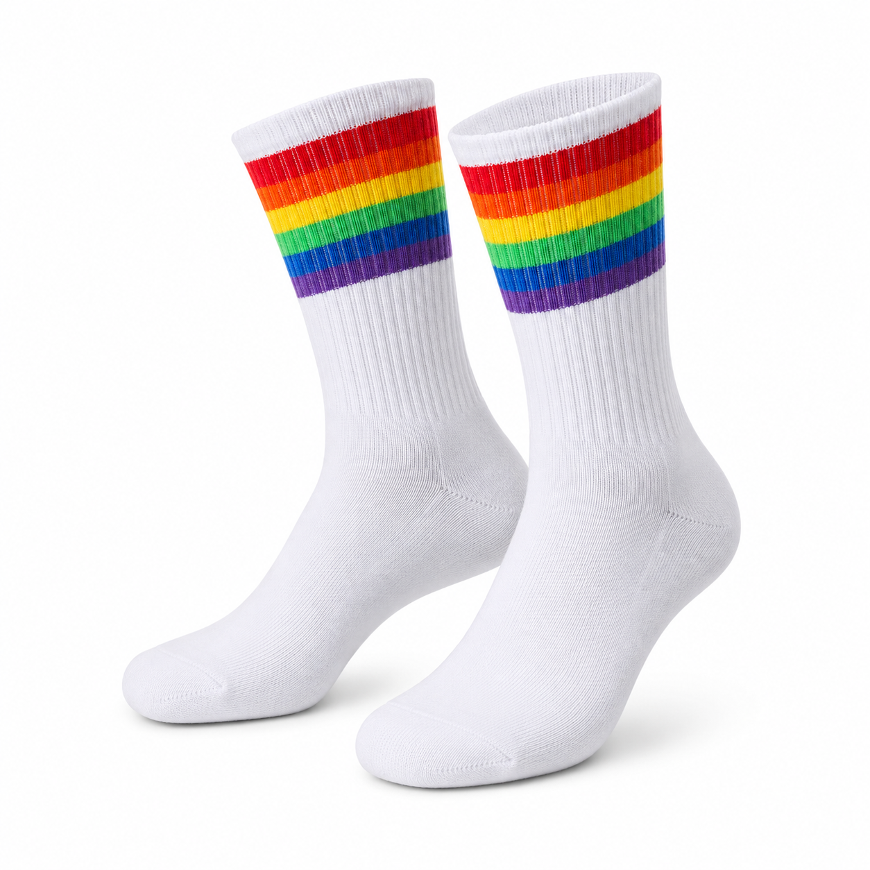 Premium Combed Cotton Crew Socks – Black & White | One Size 38–44 | Towel Sole