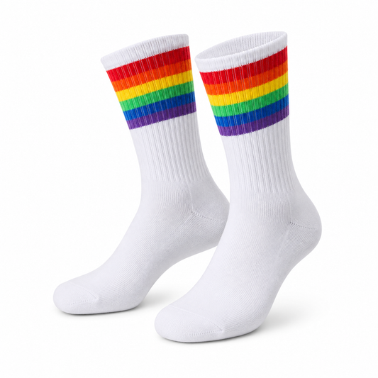 Premium Combed Cotton Crew Socks – Black & White | One Size 38–44 | Towel Sole