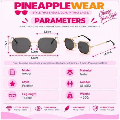 Square Thick Rim Sunglasses – 6 Colours | One Size | Copper & Polycarbonate