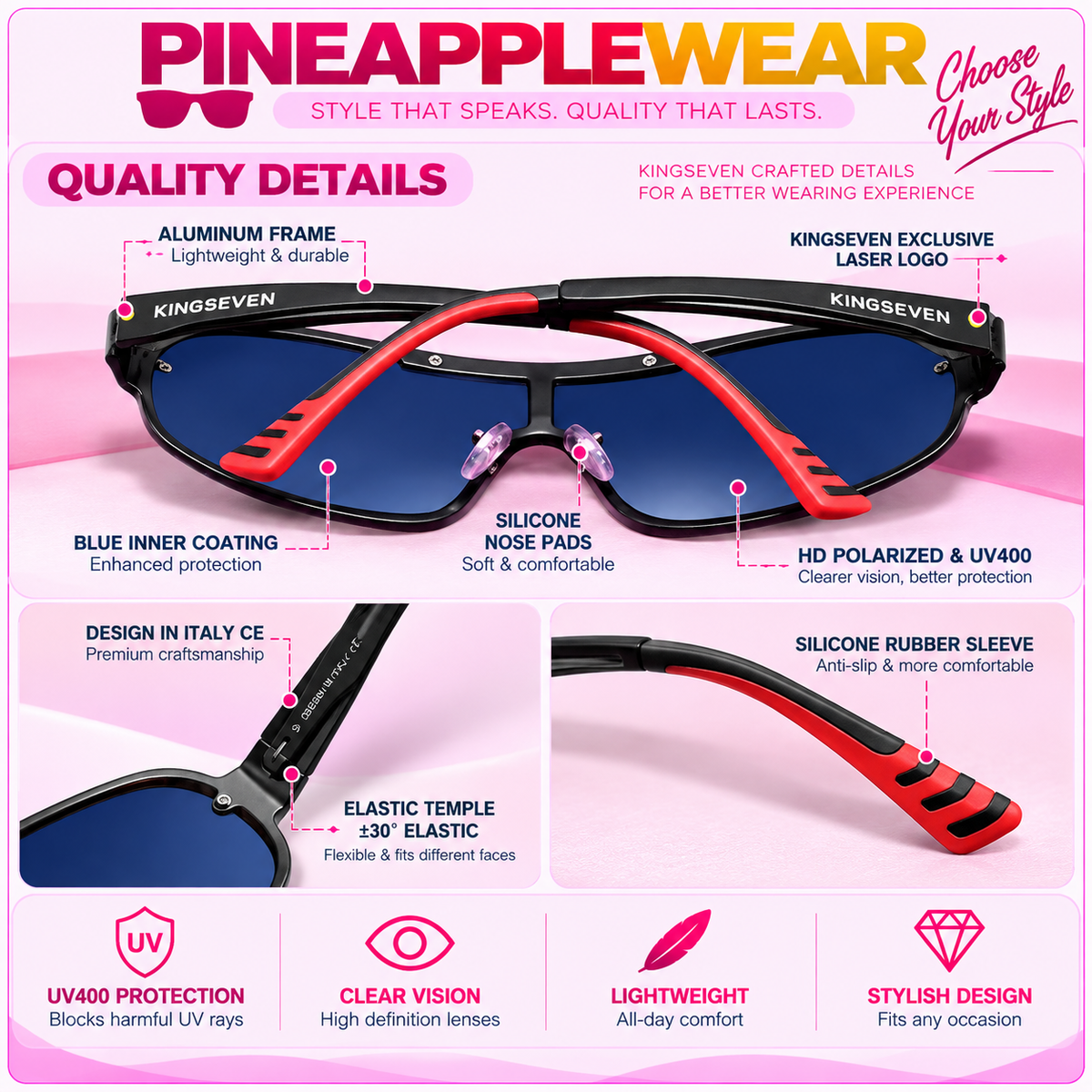 Aluminum HD Polarized Sunglasses – 8 Colours | One Size | Aluminum & Polycarbonate