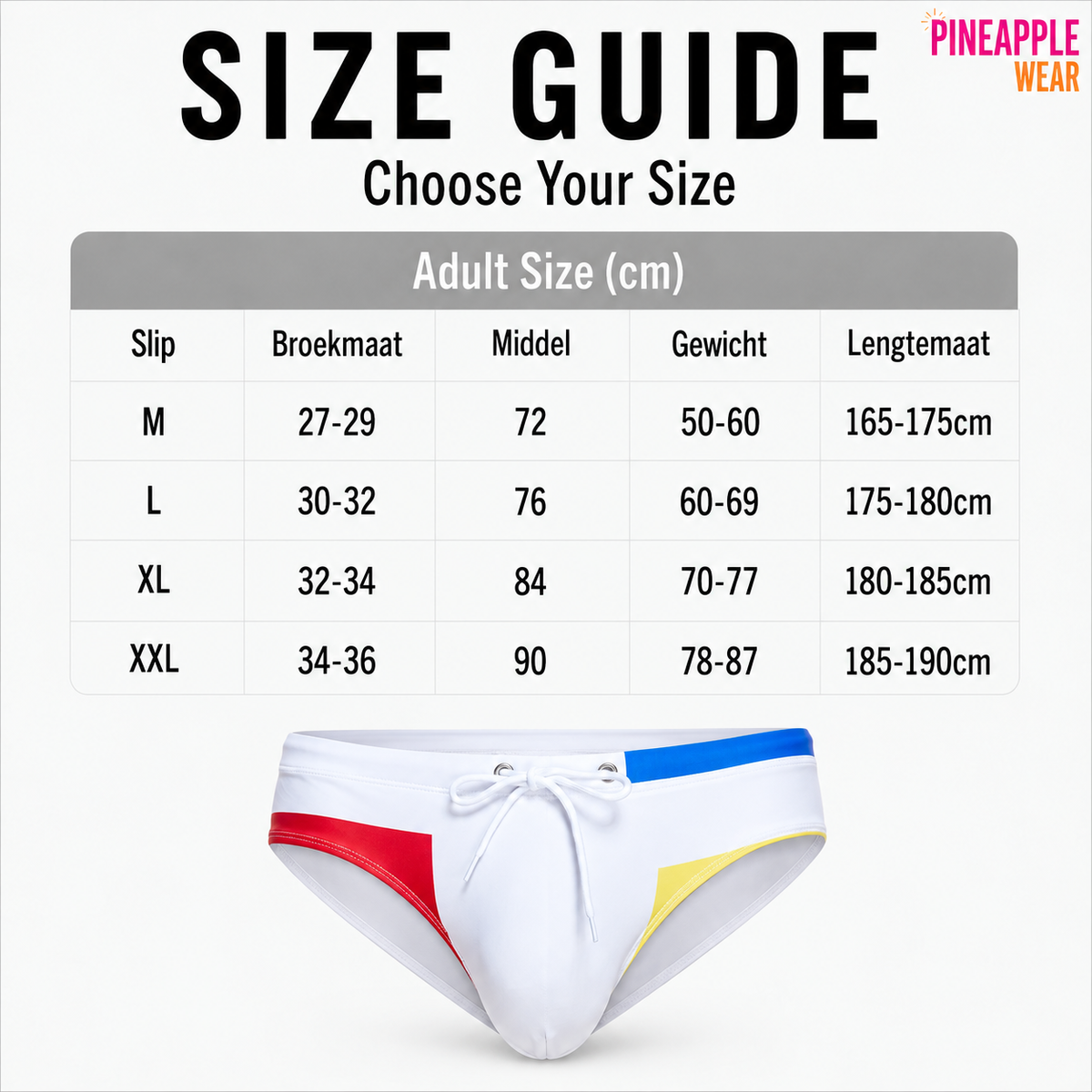Color Block Swim Brief – 4 Colours | M–2XL | 84% Polyester & Spandex