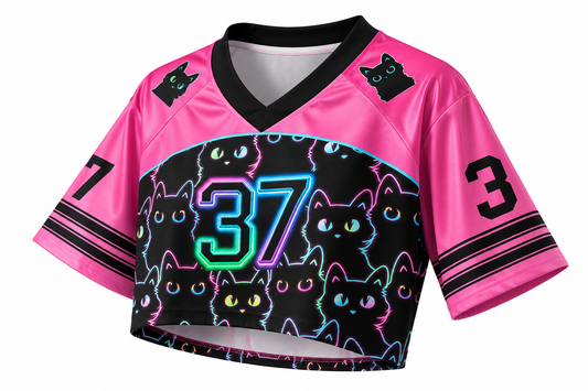 3D Print Crop Top – Pussycat | S–3XL | 100% Polyester