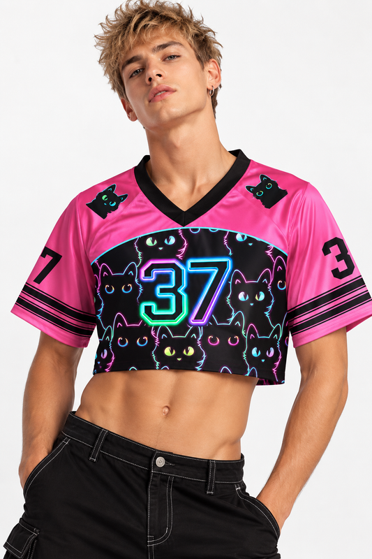 3D Print Crop Top – Pussycat | S–3XL | 100% Polyester