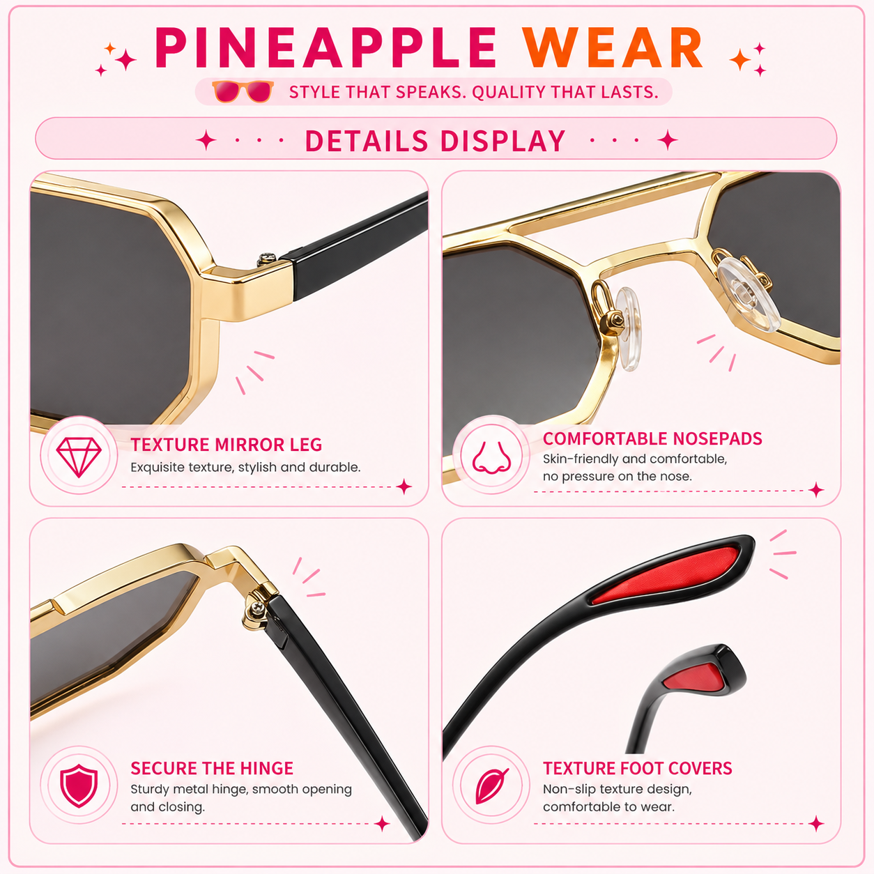 Photochromic Square Sunglasses – UV400 | 7 Colours | TAC Lens