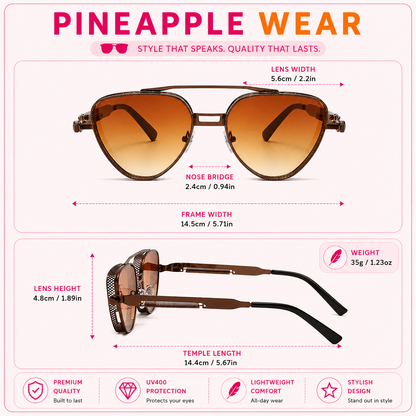 Hollow Frame Geometric Sunglasses – UV400 | 3 Shapes | Alloy Double Beam
