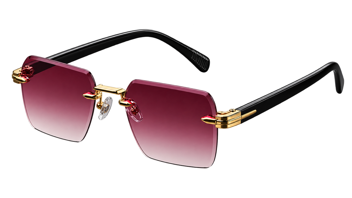 Rimless Rectangle Sunglasses – UV400 | 5 Colours | Plastic Frame