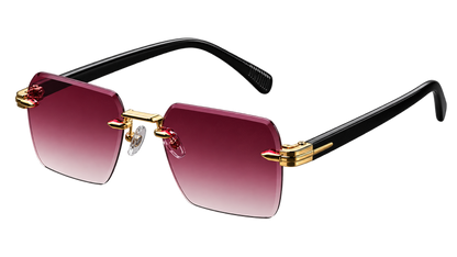 Rimless Rectangle Sunglasses – UV400 | 5 Colours | Plastic Frame