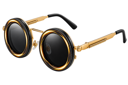 Round Steampunk Sunglasses – UV400 | 10 Colours | Metal Frame
