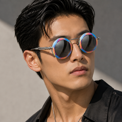 Round Steampunk Sunglasses – UV400 | 10 Colours | Metal Frame