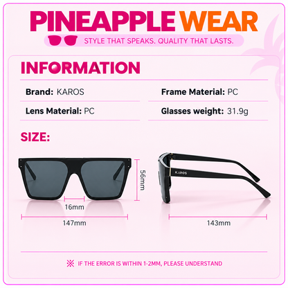 Oversized Square Sunglasses – 6 Colours | One Size | UV400 Anti-Glare