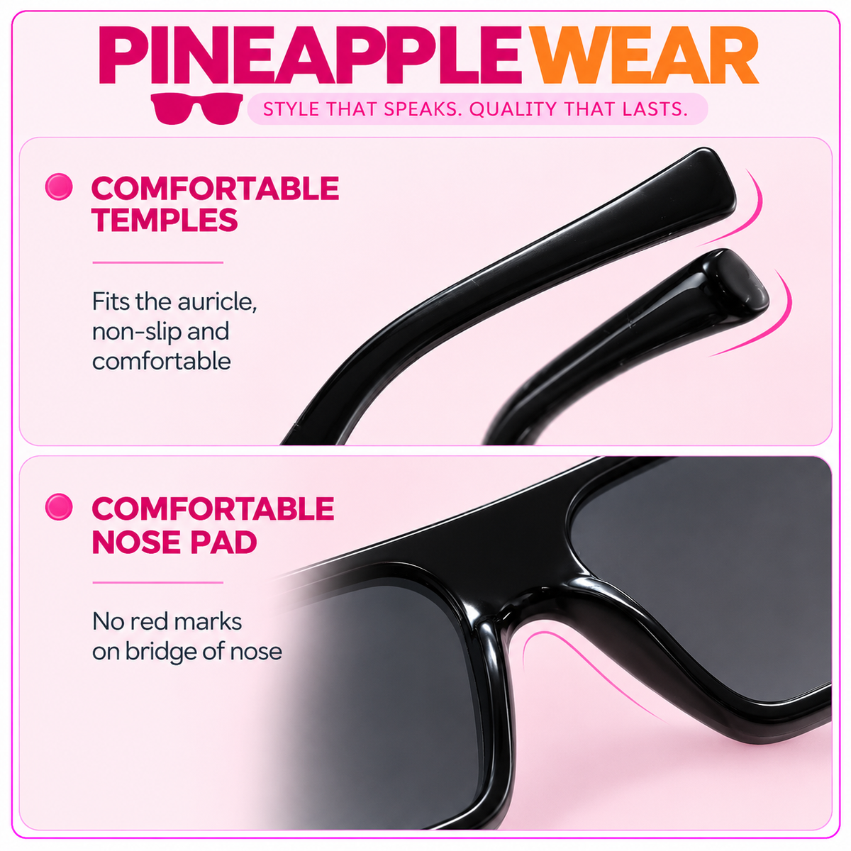 Oversized Square Sunglasses – 6 Colours | One Size | UV400 Anti-Glare