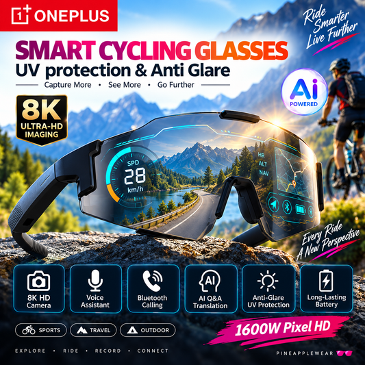 OnePlus AI Smart Glasses – Orange, White & Black | 8K Camera | Bluetooth