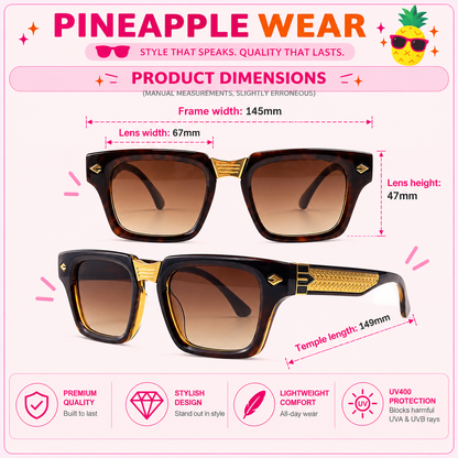 Oversized Square Sunglasses – 6 Colours | One Size | Plastic & UV400