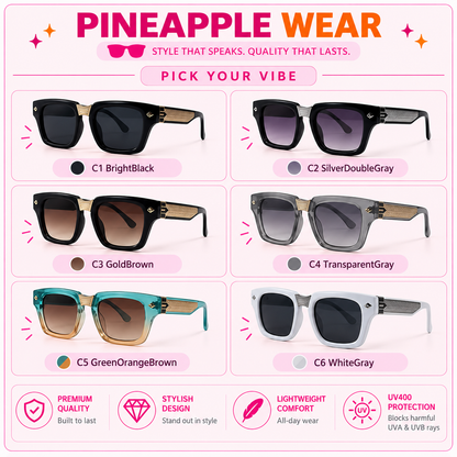 Oversized Square Sunglasses – 6 Colours | One Size | Plastic & UV400