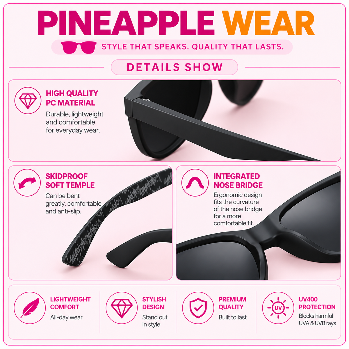 Oval Polarized Sunglasses – 9 Colours | One Size | Polycarbonate & TAC