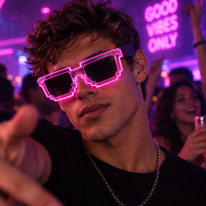 LED Light-Up Party Glasses – 9 Colours | One Size | Plastic
