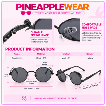 Round Metal Sunglasses – 10 Colours | One Size | Polarized Mirror & UV400