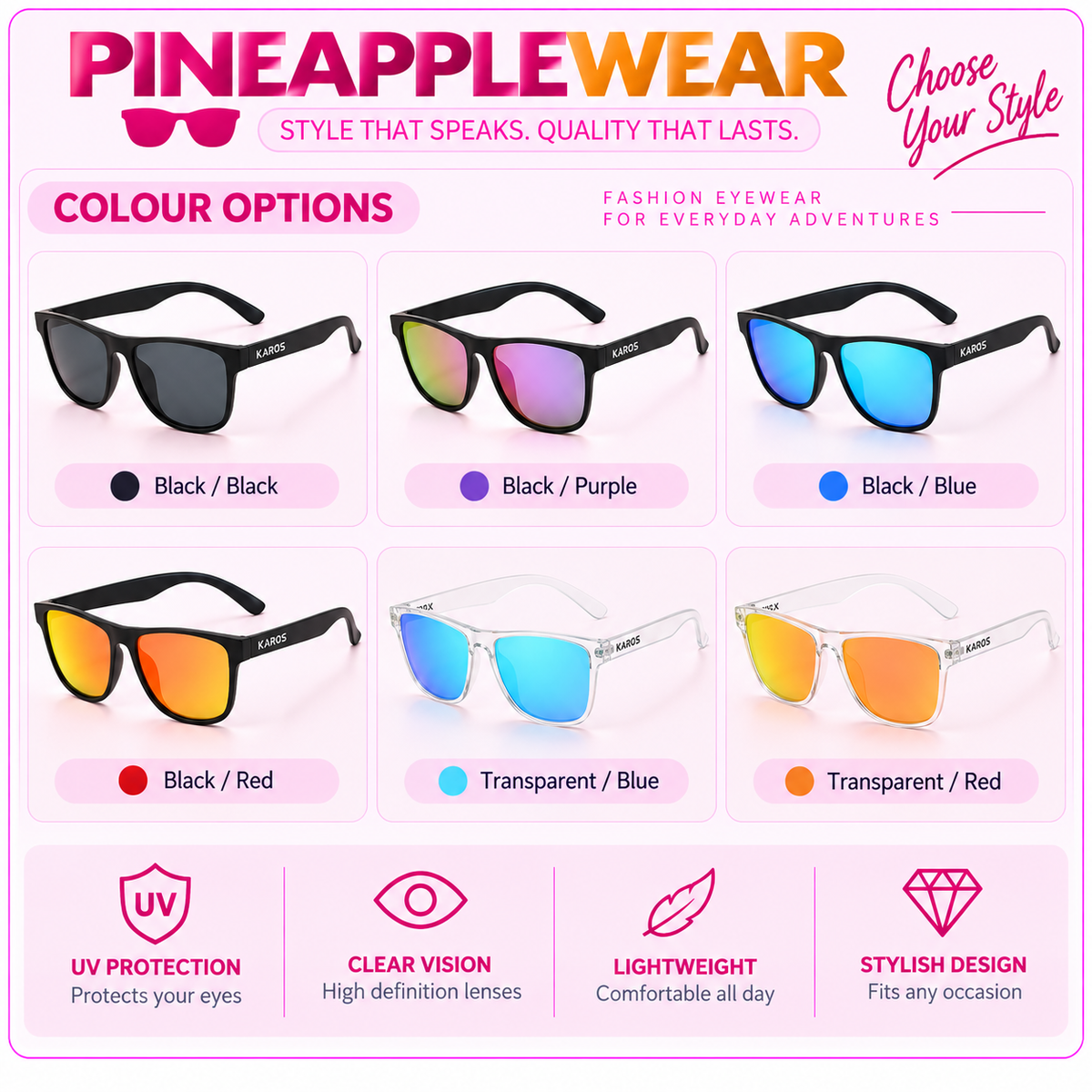 Vintage Sport Sunglasses – 6 Colours | One Size | Polycarbonate