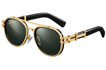 Retro Oval Sunglasses – Gradient Gray, Black, Brown & Blue | One Size | Stainless Steel