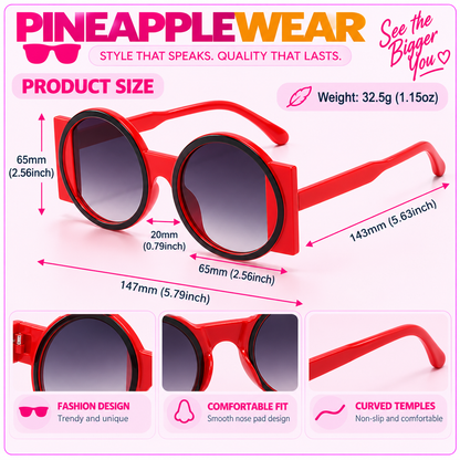 Oversized Round Sunglasses – 6 Colours | One Size | Polycarbonate