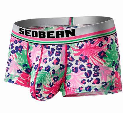 Printed Stretch Boxer Shorts – Cherry Black, Cherry Blue & Flowers | M–2XL | Polyester & Elastane